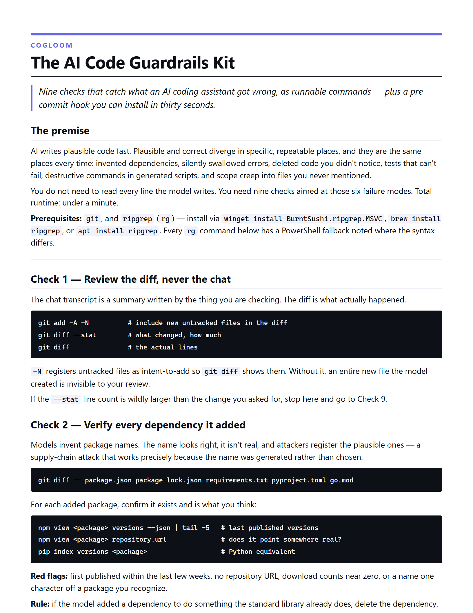 Preview of The AI Code Guardrails Kit
