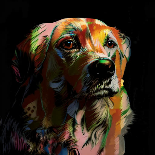 Pop art style pet portrait sample